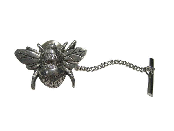 Silver Toned Bumble Bee Bug Insect Tie Tack