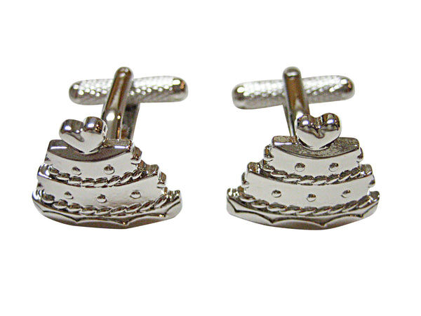Silver Toned Cake Cufflinks