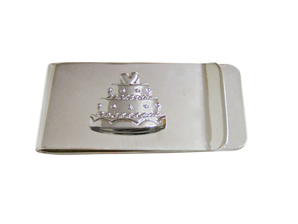 Silver Toned Cake Money Clip