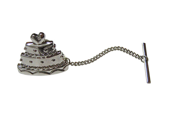 Silver Toned Cake Tie Tack