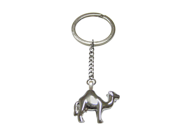 Silver Toned Camel Pendant Keychain
