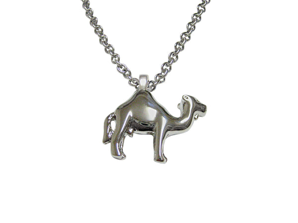 Silver Toned Camel Pendant Necklace