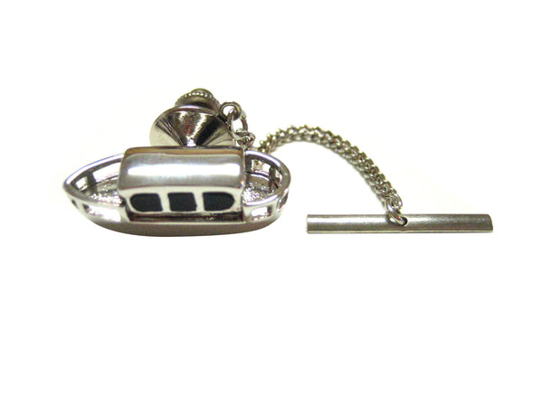 Silver Toned Canal Boat Tie Tack