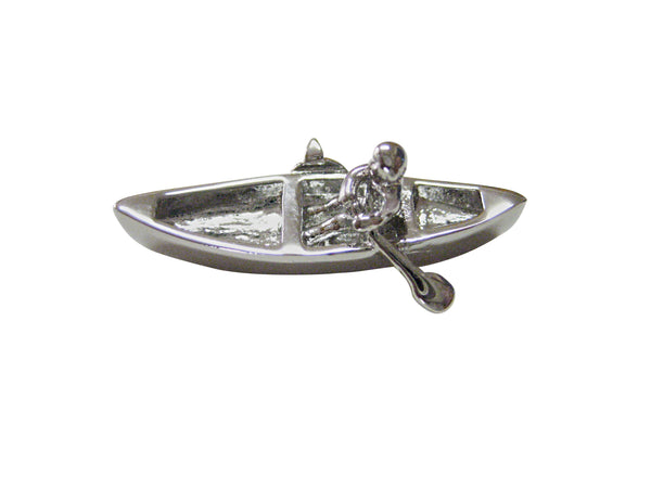 Silver Toned Canoe Magnet