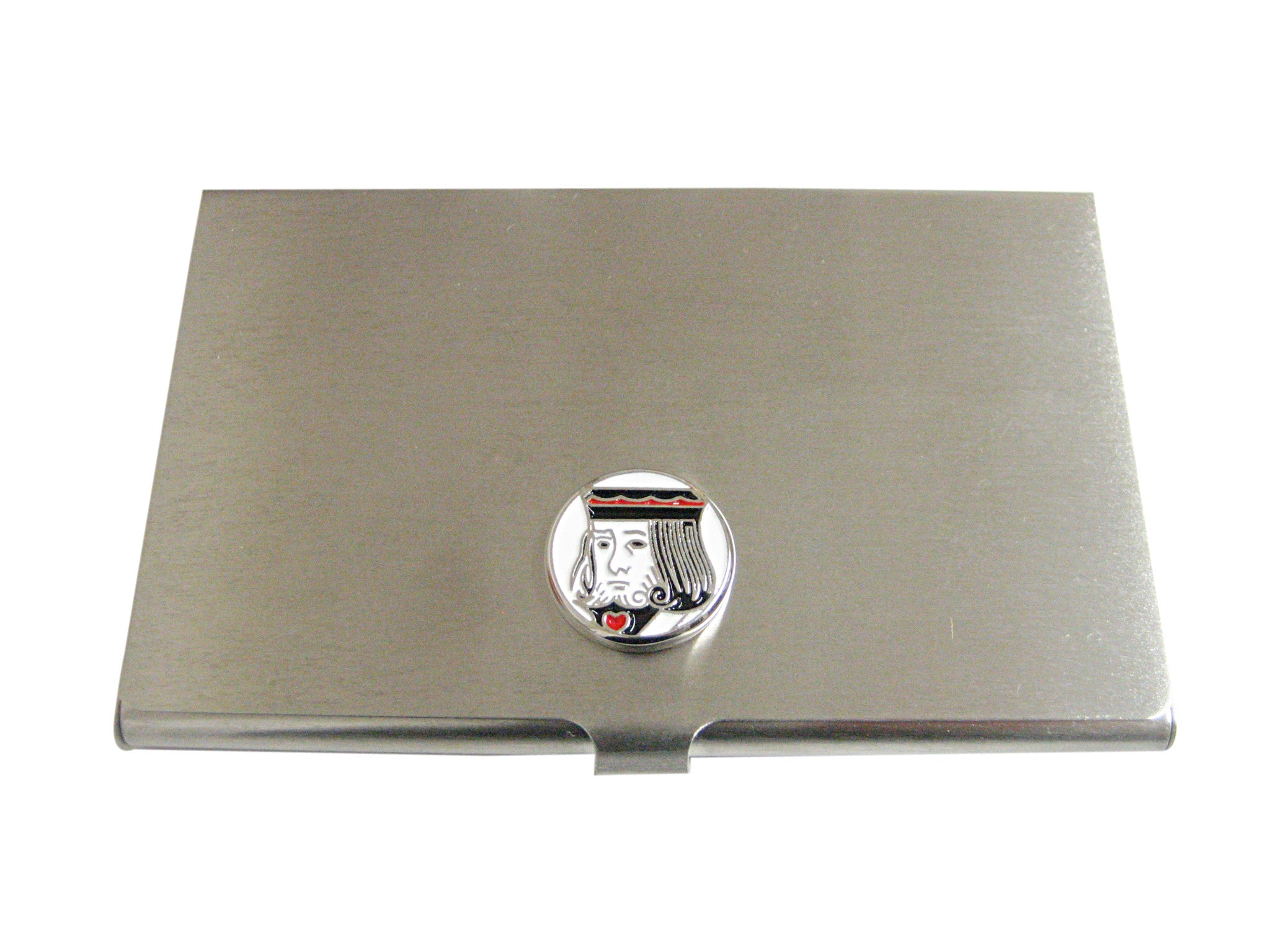 Silver Toned Card Face Pendant Business Card Holder