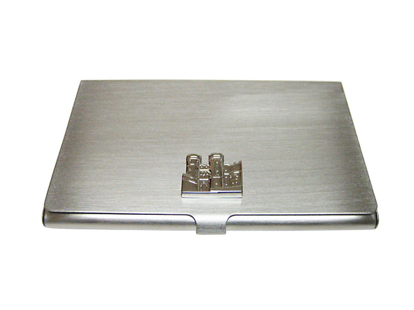 Silver Toned Castle Business Card Holder