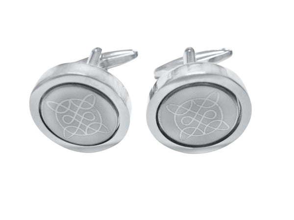 Silver Toned Celtic Design Cufflinks