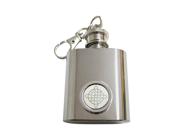 Silver Toned Celtic Design Keychain Flask