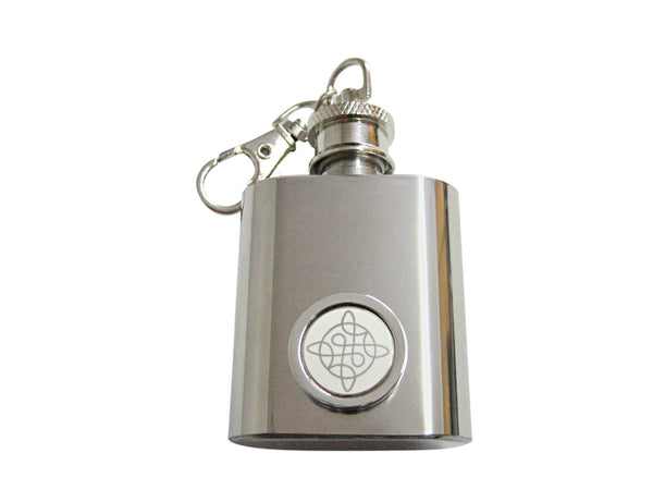Silver Toned Celtic Design 1 Oz. Stainless Steel Key Chain Flask