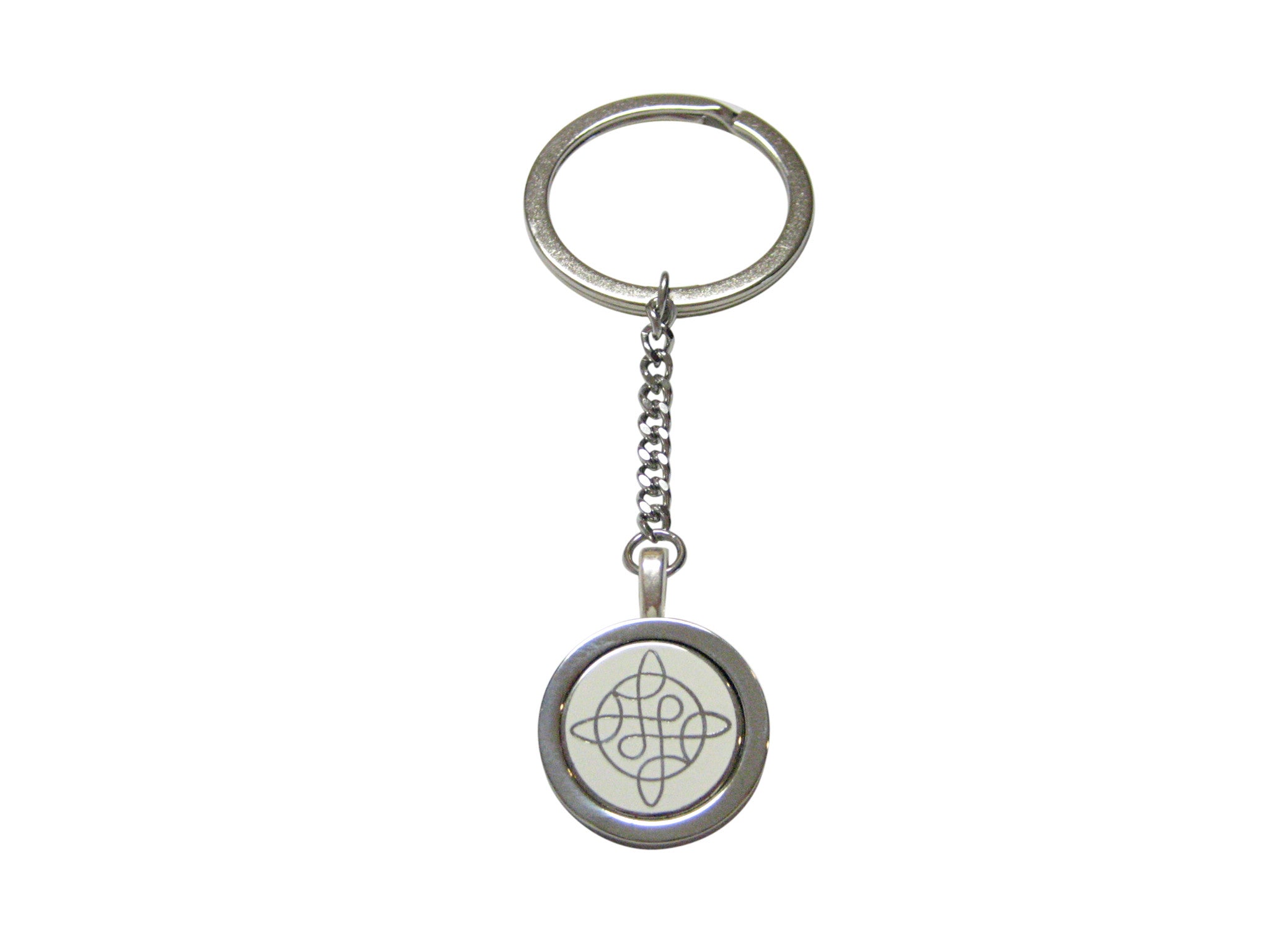 Silver Toned Celtic Design Pendant Keychain