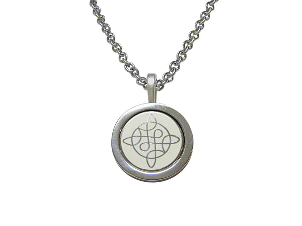 Silver Toned Celtic Design Pendant Necklace