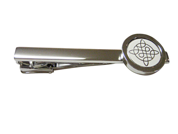 Silver Toned Celtic Design Square Tie Clip