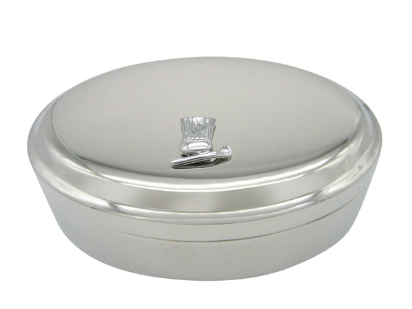 Silver Toned Chef Hat and Spoon Pendant Oval Trinket Jewelry Box