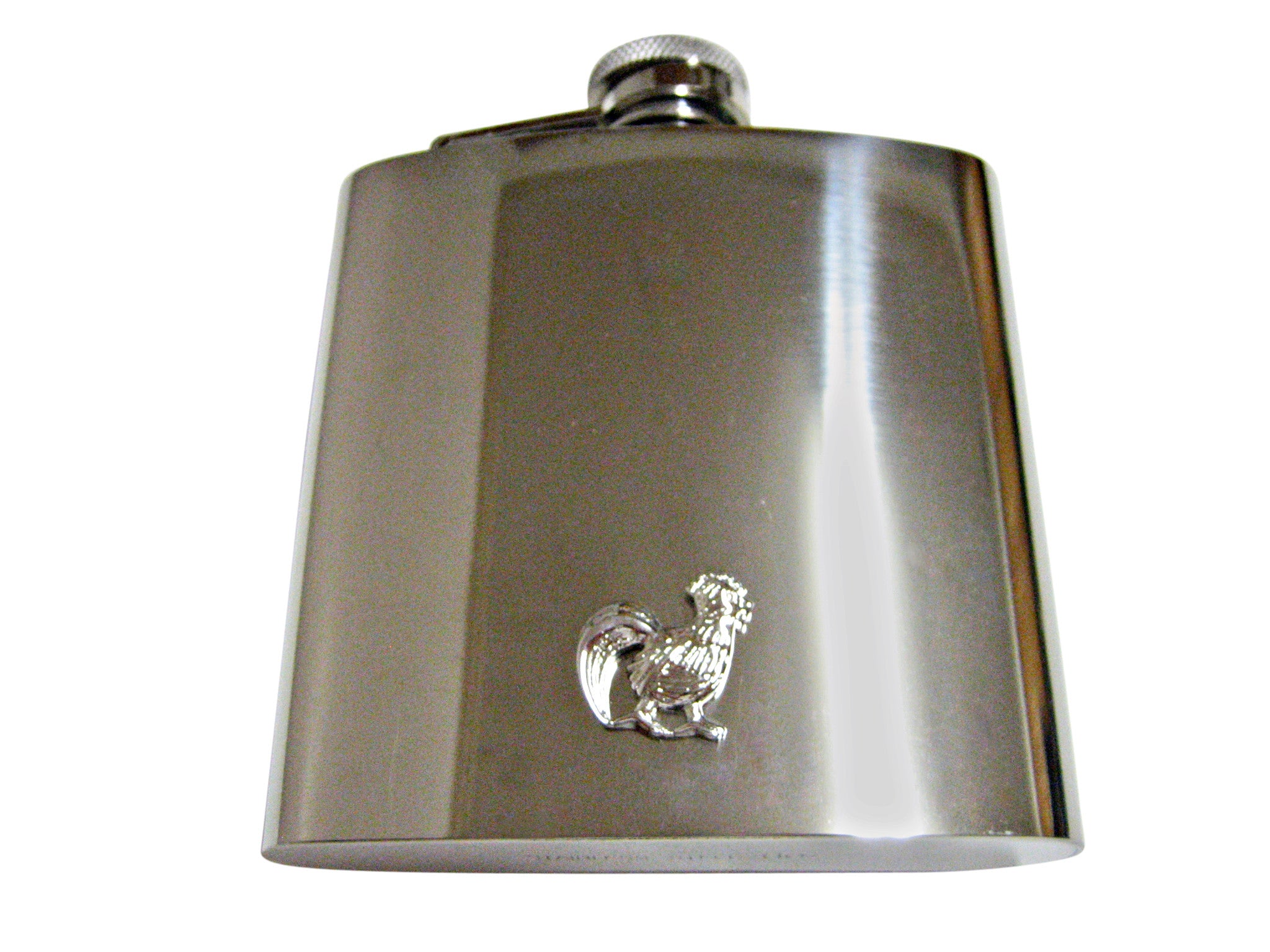 Silver Toned Chicken 6 Oz. Stainless Steel Flask