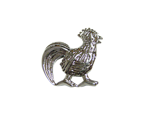 Silver Toned Chicken Magnet