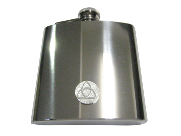 Silver Toned Circular Celtic Trinity Knot 6oz Flask