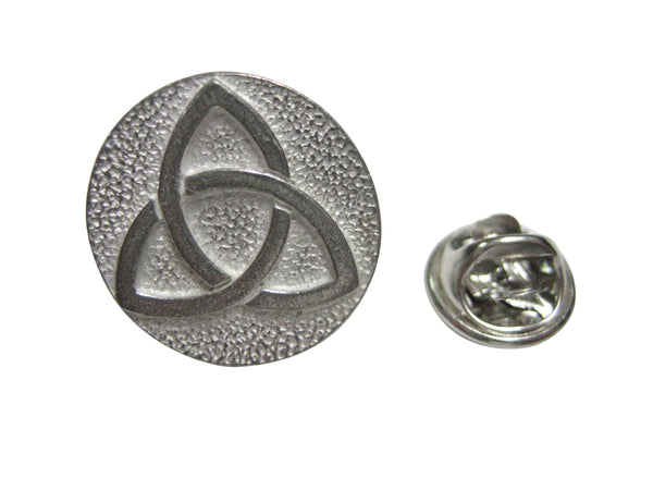 Silver Toned Circular Celtic Trinity Knot Lapel Pin