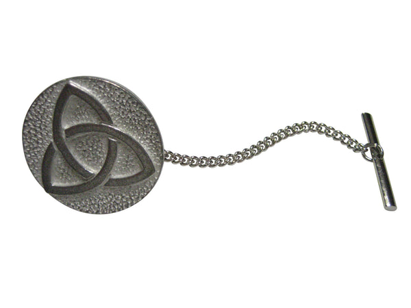 Silver Toned Circular Celtic Trinity Knot Tie Tack