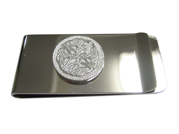 Silver Toned Circular Intricate Celtic Design Money Clip