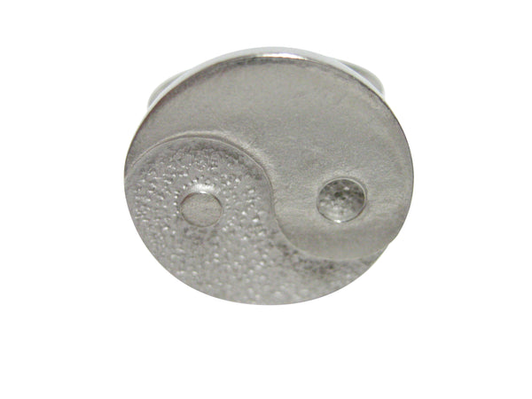 Silver Toned Circular Yin and Yang Symbol Adjustable Size Fashion Ring