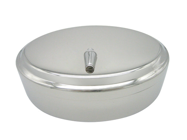 Silver Toned Cocktail Shaker Pendant Oval Trinket Jewelry Box