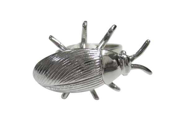 Silver Toned Creepy Bug Insect Pendant Adjustable Size Fashion Ring