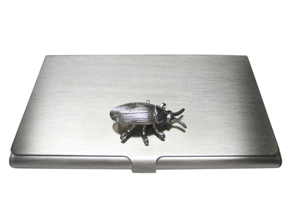 Silver Toned Creepy Bug Insect Pendant Business Card Holder