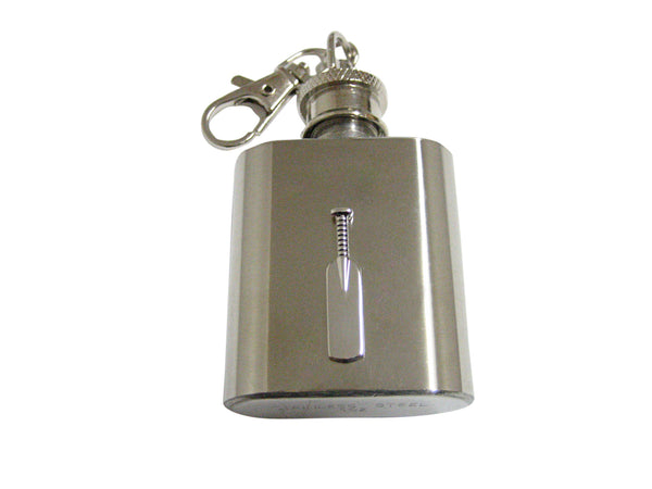 Silver Toned Cricket Bat 1 Oz. Stainless Steel Key Chain Flask