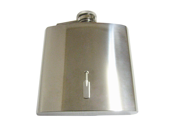 Silver Toned Cricket Bat 6oz Flask