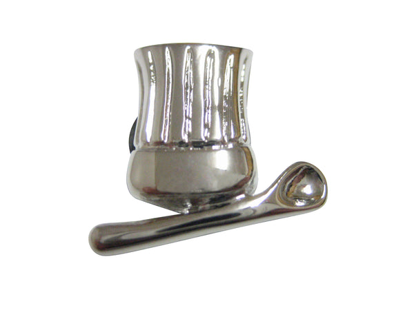 Silver Toned Culinary Chef Hat and Spoon Magnet