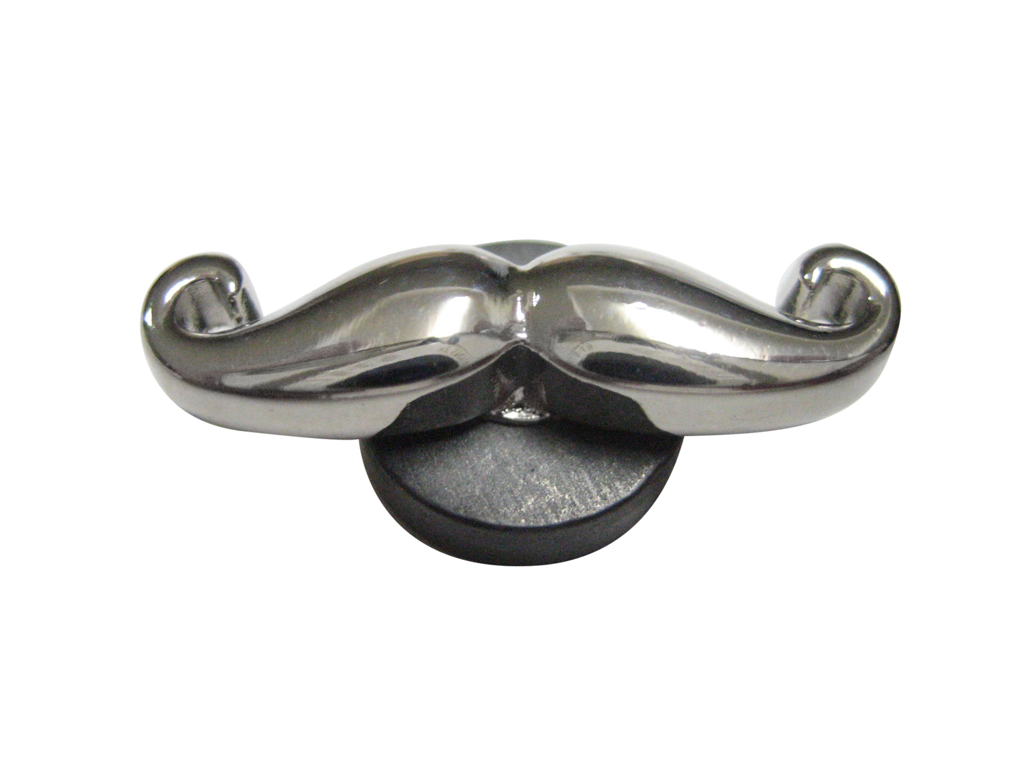 Silver Toned Curly Hipster Mustache Magnet