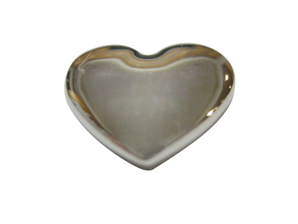 Silver Toned Curved Heart Wedding Magnet