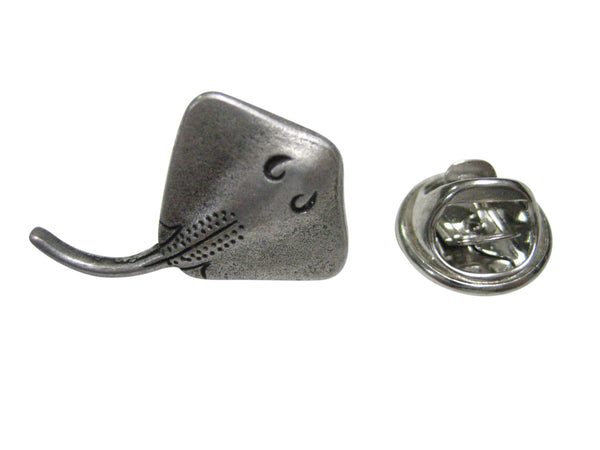 Silver Toned Cute Sting Ray Lapel Pin