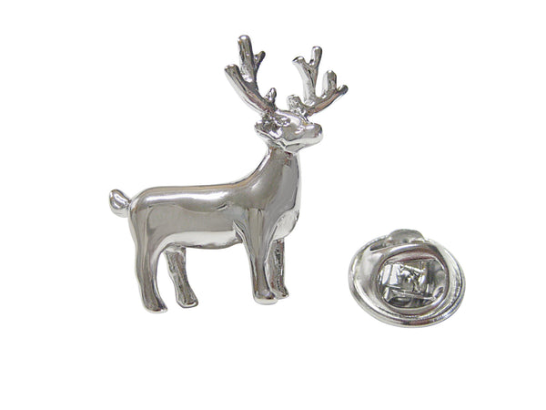 Silver Toned Deer Lapel Pin