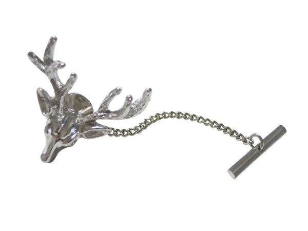 Silver Toned Deer Head Tie Tack