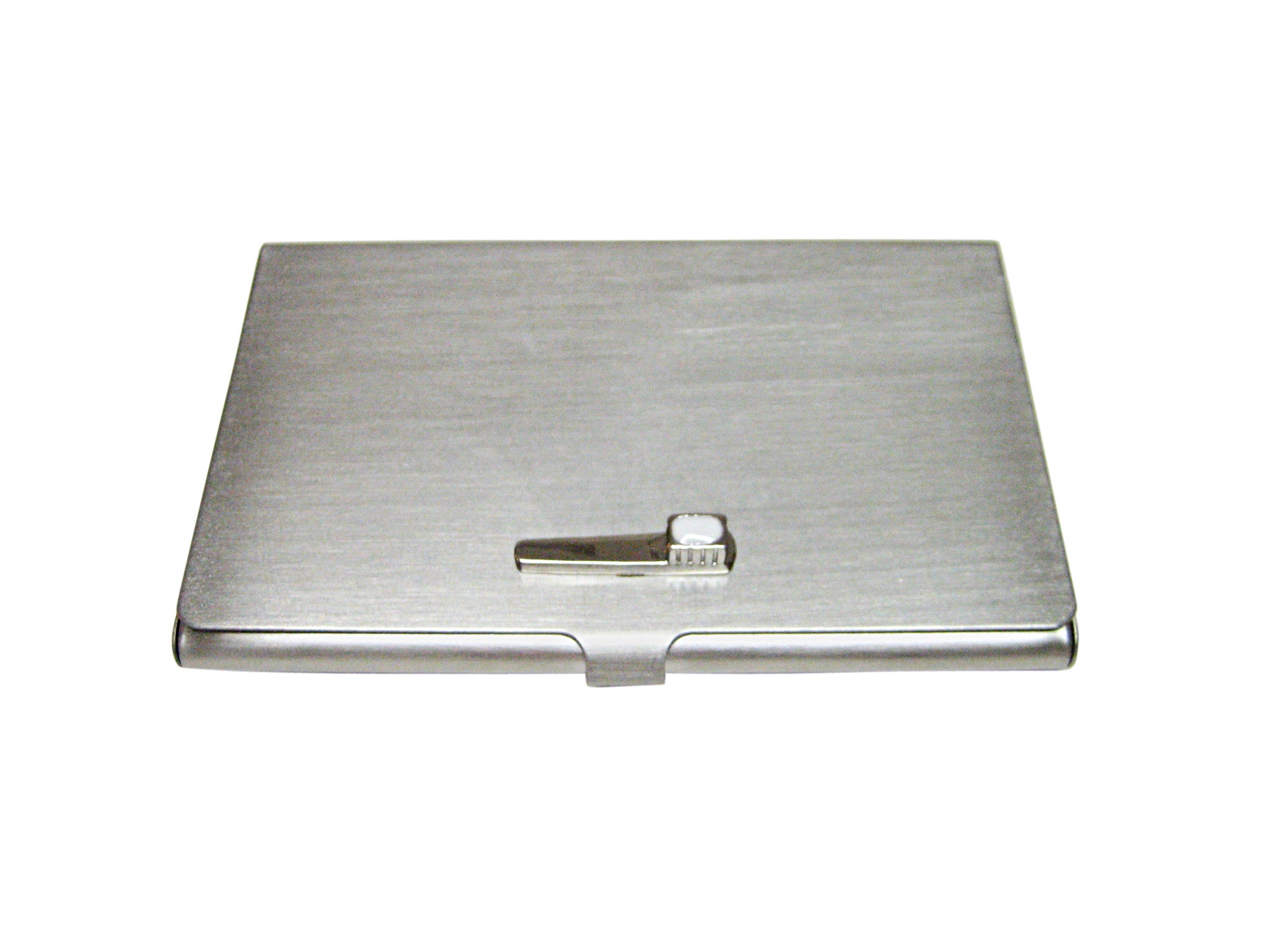 Silver Toned Dental Toothbrush Business Card Holder