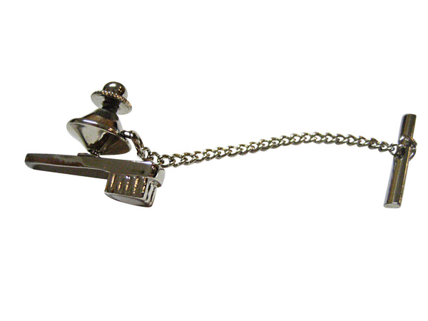 Silver Toned Dentist Tooth Brush Tie Tack