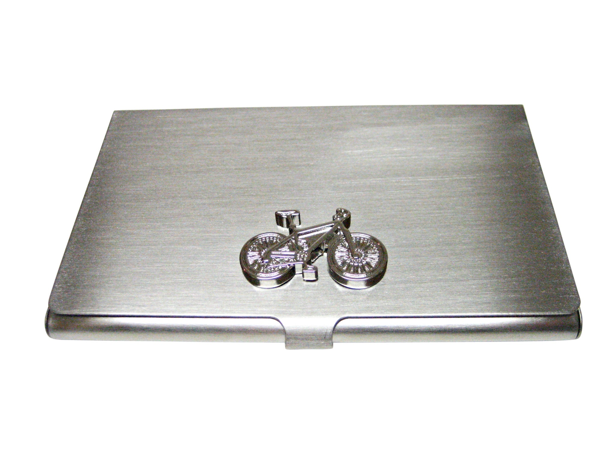 Silver Toned Detailed Bicycle Business Card Holder