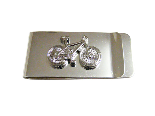 Silver Toned Detailed Bicycle Money Clip