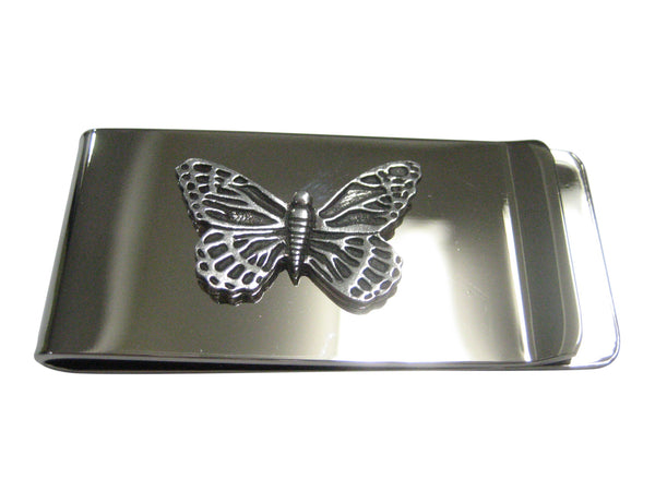 Silver Toned Detailed Butterfly Bug Insect Money Clip