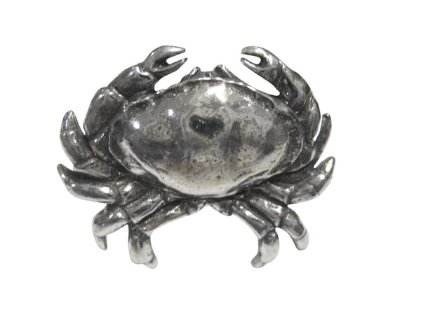 Silver Toned Detailed Crab Adjustable Size Fashion Ring