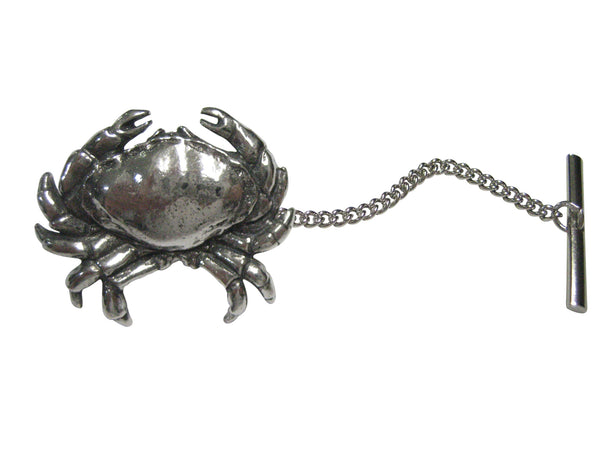 Silver Toned Detailed Crab Tie Tack