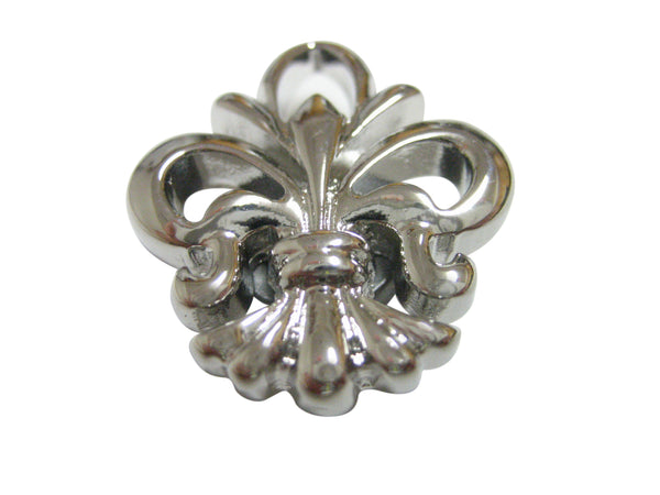 Silver Toned Detailed Fleur de Lys Magnet