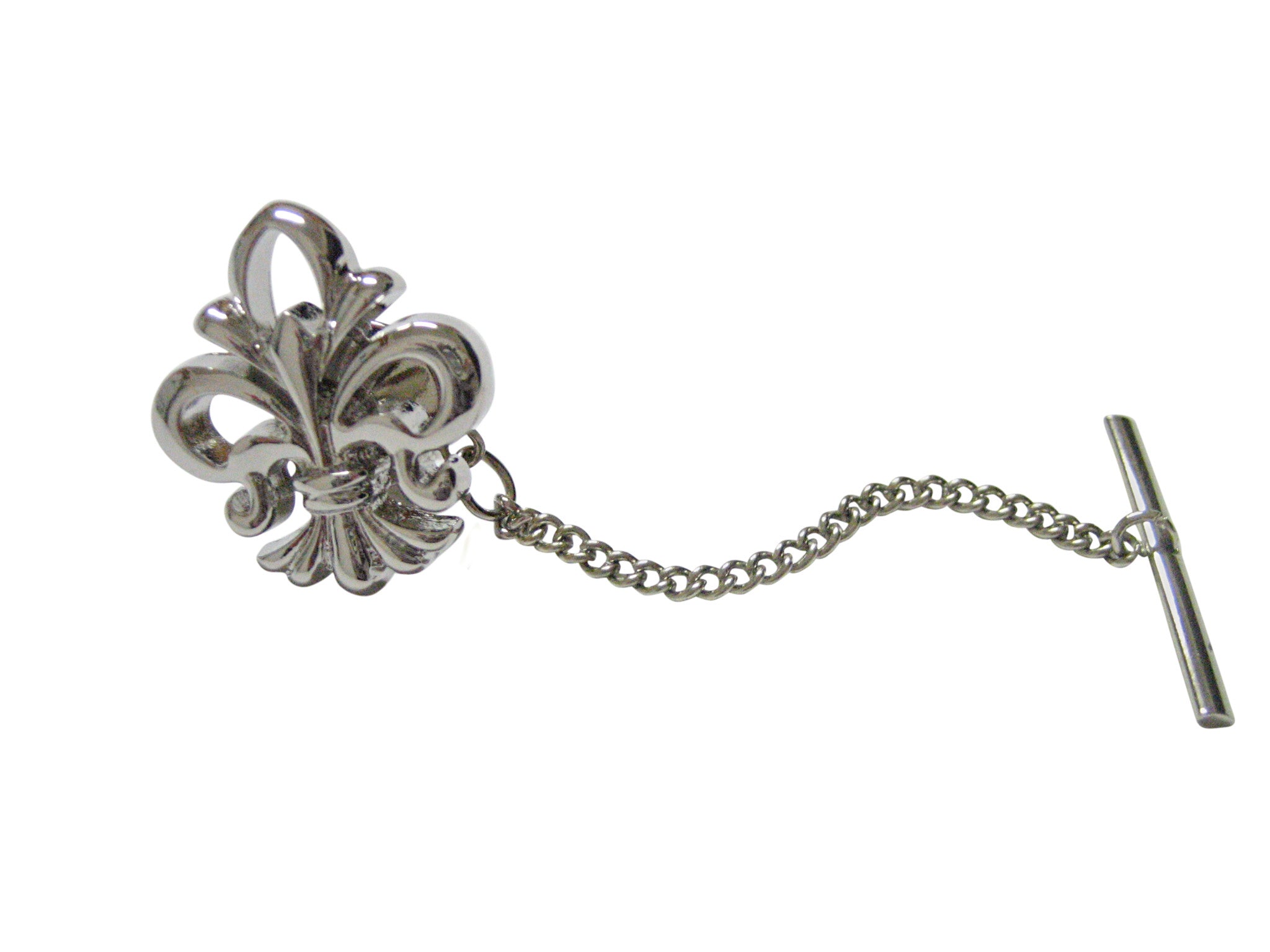 Silver Toned Detailed Fleur de Lys Tie Tack
