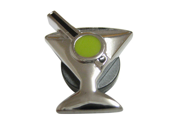 Silver Toned Detailed Martini Glass Magnet