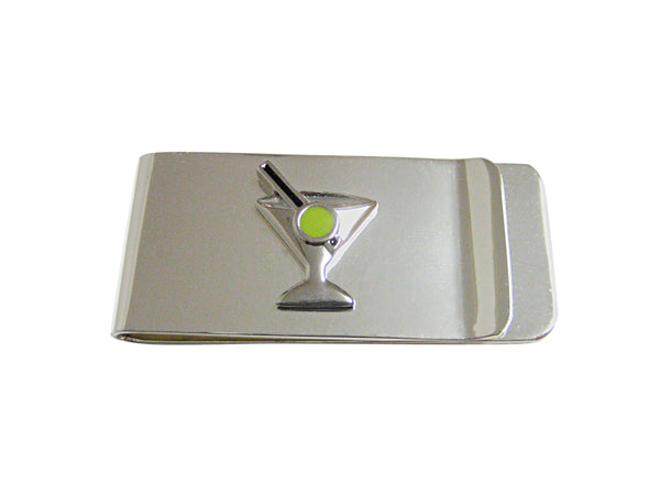 Silver Toned Detailed Martini Glass Money Clip