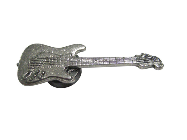 Silver Toned Detailed Musical Guitar Magnet