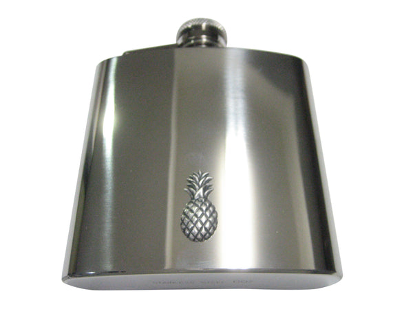 Silver Toned Detailed Pineapple Fruit 6oz Flask