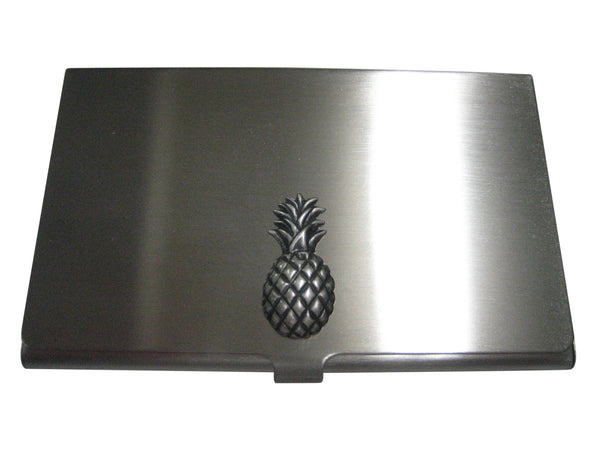 Silver Toned Detailed Pineapple Fruit Business Card Holder