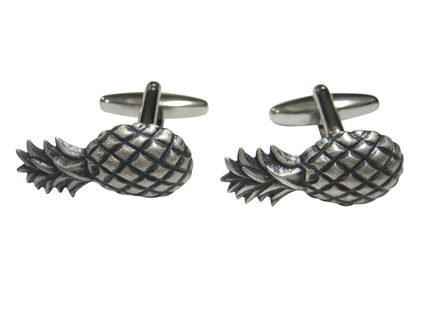 Silver Toned Detailed Pineapple Fruit Cufflinks